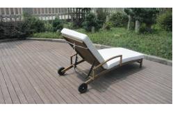 China Adjustable Rattan Sun Lounger , Grey Folding Wicker Lounge Chair supplier