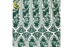 China Customized Emerald Green Embroidery Lace Fabric Beaded Sequined Decoration supplier