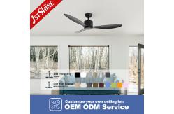 China Small And Low Profile Black Modern Ceiling Fan DC Motor ABS Blade supplier