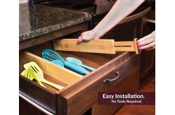 China Set of 4 Bamboo Wooden Adjustable Drawer Divider supplier