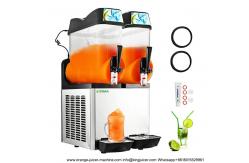 China Rotating ABS Steel 2 Tank Slush Machine 24 Liter For Cold Drink supplier