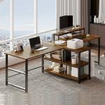 Wooden Black Computer Desk Brown Thickness 16mm With Monitor Stand for sale