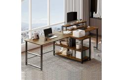 China Wooden Black Computer Desk Brown Thickness 16mm With Monitor Stand supplier