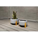 Hand Carve Fiberclay Planter In Modern Hand Carved Design For Plants