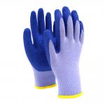 Durable 13 Gauge Polyester Black Latex Work Gloves Anti Slip Abrasion Resistant