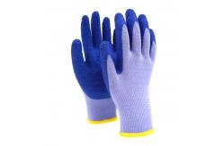 China Durable 13 Gauge Polyester Black Latex Work Gloves Anti Slip Abrasion Resistant supplier