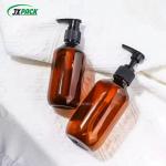 Refillable 200 300 480ml Empty Skincare Packaging Shampoo Bottle White Brown Plastic Pump Bottles for sale