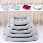 Rectangle Polyester Removable XL Dog Bed Plush Pet Beds for sale