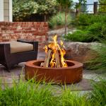 Assembly Required Steel Fire Pits Corten Steel Water Bowl Fire Burner for sale