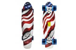 China 22inch Penny Complete Skateboards With USA Flag Print White Aluminum Trucks supplier