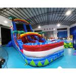 Outdoor Palm Tree Bounce House Blow Up Pool Slide for sale