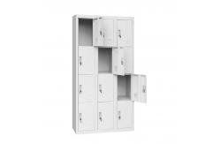 China KD Structure Metal Gym Lockers 12 Door Steel Locker With Handle Lock supplier
