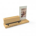 Customizable Wooden Counter Display Rack With Printed Store Logo Cosmetics Counter Display Rack for sale