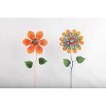Handcrafted Metal Outdoor Garden Decorations Durable Flower Inserts Customizable for sale