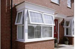 China European Style PVC Awning Outward Opening Window UPVC Double Glass Windows supplier