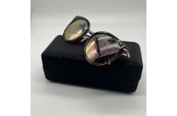 China 16.3CM Microfiber Metal Eyeglass Case Cuboid Unisex Case For Sunglasses supplier