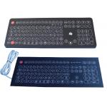USB desk top  membrane industrial keyboard with trackball 16mm ,108 key