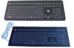 China USB desk top  membrane industrial keyboard with trackball 16mm ,108 key supplier