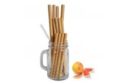 China Custom Bamboo Drinking Straw 100% Natural Biodegradable Minor Caliber 20cm Reusable Straws supplier