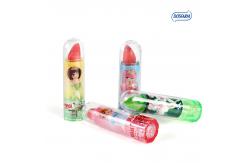 China Healthy Sugar Free Candy Lipstick Shape Lollipop Flashlight Lighting Lipstick Toy Candy supplier