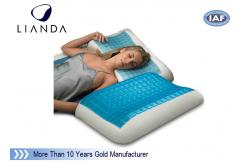 China Blue Arctic Gel Contouring Memory Foam , Bedroom Cool Bed Pillow supplier
