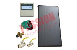 China Hot Water Heating Flat Plate Solar Collector Blue Titanium Absorber Coating supplier