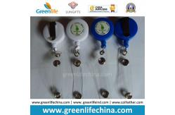 China Plastic Sky Blue Retractable ID Card Clip Badge Holder Reel supplier