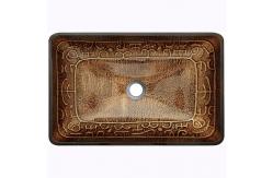 China Large Rectangular Vessel Sinks Bathroom Hot Melt Hand Drawing supplier