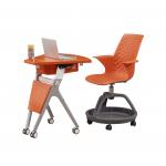 Foldable Student ABS / PP Plastic Round Training Room Table And Chair Set for sale