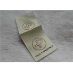 Logo Mid Fold Woven Clothing Labels Shinny Gold 0.4mm Thickness OEKO SGS BV for sale