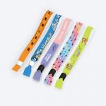 Custom Pattern Polyester Woven Cloth Wristbands Concert Promotion Events Gift Adjustable Length