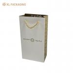 Eco-Friendly Packaging For Boutiques Gifts Retail High Quality Gold Color Recyclable Shopping Bags Fancy OPP String Handle Paper Bags With Gold Foil Stamping Matte Finish Reinforced Bottom for sale