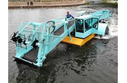 China 12cbm Wheel Driven Aquatic Weed Removal Harvester 4-5km/H supplier