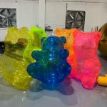Colorful Airtight Transparent PVC Clear Inflatable Gummy Bear Inflatable Teddy Bear for sale