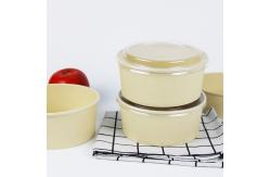 China 1300ml Kraft PLA Biodegradable Salad Paper Bowl With Plastic Lid supplier