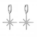 Custom Zircon Crystal Sterling Silver Diamond Earrings Hoop