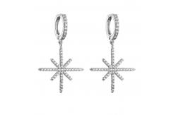 China Custom Zircon Crystal Sterling Silver Diamond Earrings Hoop supplier