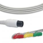 General 6 Pins 3 Lead ECG Machine Cable Compatible Straight Connector for sale