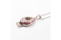 China Heart Shaped Water Drop Necklace Crystal Usb Stick With Chips Hidden Inside supplier