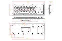 China Electroplated Black Rugged Vandalproof IP65 Compact Panelmount Stainless Steel Keyboard With Trackball supplier