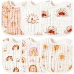 Adjustable Muslin Snap Bibs Cloth Bibs With Snaps Dirt Resistant With 6 Absorbent Soft Layers for sale