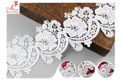 China 6CM Fancy Water Soluble Chemical Lace Trim With Heavy Embroidery SGS Verified supplier