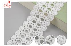China Fancy Water Soluble Lace Trim 9CM With Polyester / Lace Ribbon Trim supplier