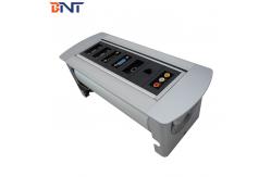 China Silver Desk Flip Up Power Data Jack Supply For Company Training Room supplier