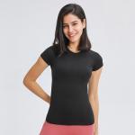6 Colors Women's Short Sleeve Gym Tops Nylon Quick Drying Athletic Shirts for sale
