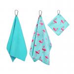 Custom Sublimation Printed Microfiber Waffle Golf Towel With Grommet And Hook for sale