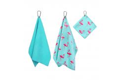China Sublimation Printed Microfiber Waffle Golf Towel With Grommet And Hook supplier