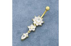 China 14G Gold Flower Body Piercings Jewellery supplier