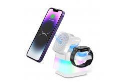 China Multifunctional 4 In 1 Wireless Charging Station With Rotational Body And Flipping Top supplier