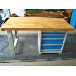 Tool Workshop Stainless Steel Work Bench With Butcher Block Hardwood Bench Top for sale